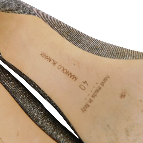 MANOLO BLAHNIK Dazzling Shimmer Champagne Hangisi Crystal Heel Pumps 40 - Picture 8 of 10